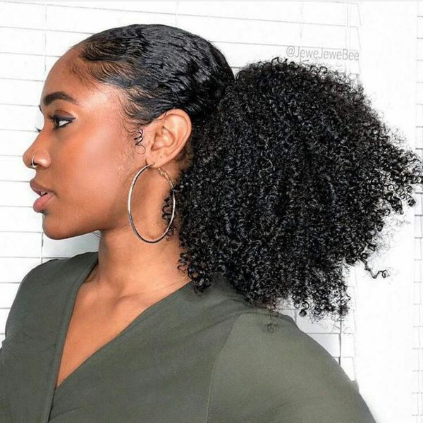 Dora 4c Kinky Curly Human Hair Ponytail Brazilian Virgin Kinky