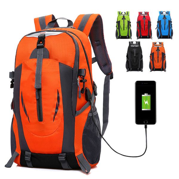 

nylon rucksack high capacity travelling shoulder bag multifunction usb charger men and women backpack popular