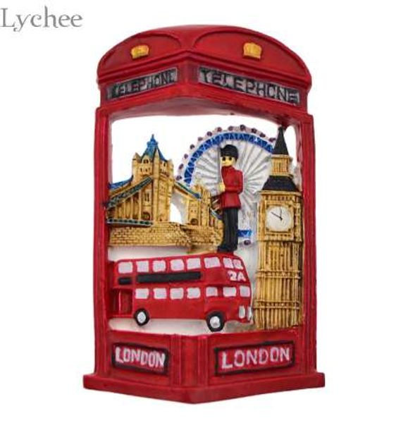 Lychee 3D Kırmızı Reçine Seyahat Londra Buzdolabı Magnet Karikatür Buzdolabı Dekorasyon DIY Buzdolabı Manyetik Sticker Mutfak Dekor