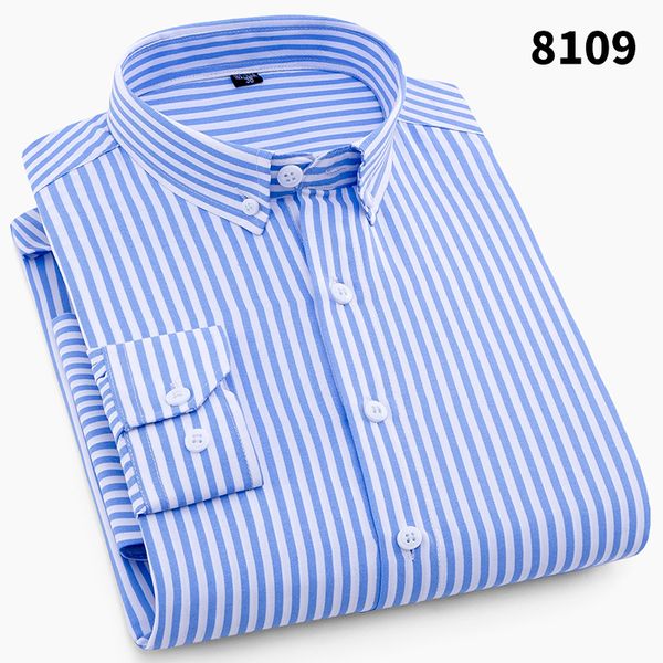 

2018 mens business casual long sleeved shirt men 4xl plus size shirt classic striped male social dress shirts outwear, White;black