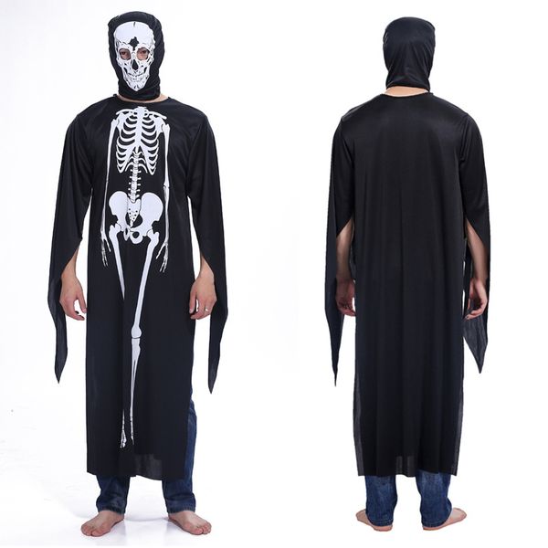 

halloween ghost festival plays clothing male horror costume party carnival skeleton clothes goth costume horror mask, Black;red