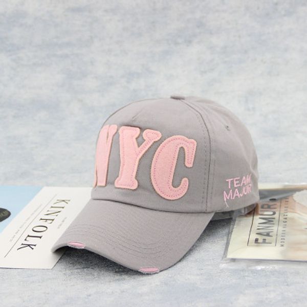 

2018 explosion models korean spring and summer women's hat visor baseball cap ladies hat nyc letter baseball cap, Blue;gray