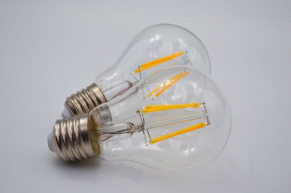 Lâmpada de filamento LED, cor amarela ou branca, nenhuma lâmpada de base E27 / E26 para restaurante, casa, sala de leitura