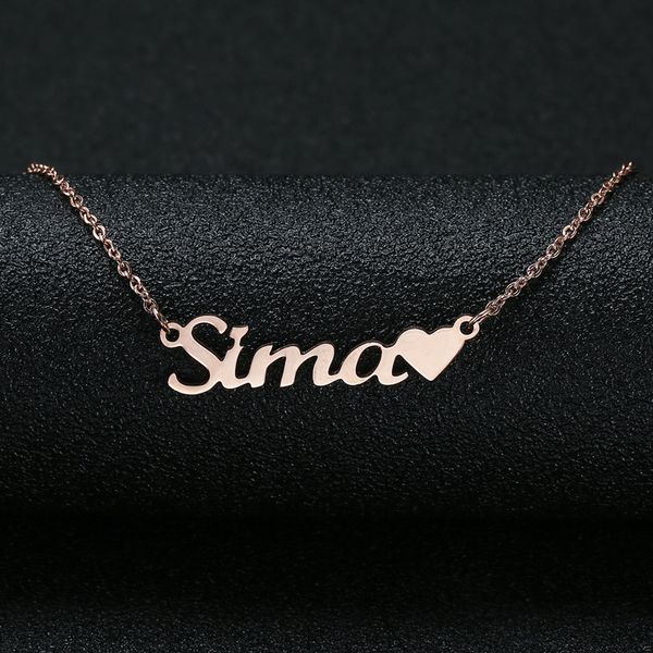 Colar personalizado do nome feito sob encomenda para mulheres personalizadas Cursive Nameplate Handmade Gargantilha Presente de aniversário do melhor amigo