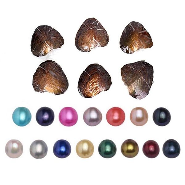 

Fre hwater natural cultured pearl oy ter 6 8mm large oval hape 10 different color jewelry pouch kit for birthday pearl party