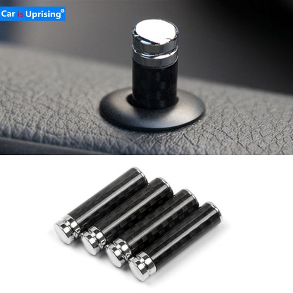 

4pcs/1set carbon fibre car lock modified door pin for volvo v40 v50 v60 v70 s80 xc40 xc60 xc90 s60 s90 car styling accessory