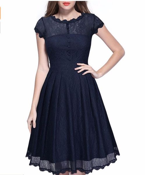 

женщины платье европа и соединенные штаты ретро кружевном платье, Black;gray