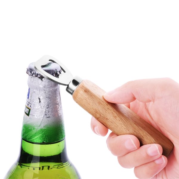 

kitchen tool wine beer bottle opener stainless steel wooden handle