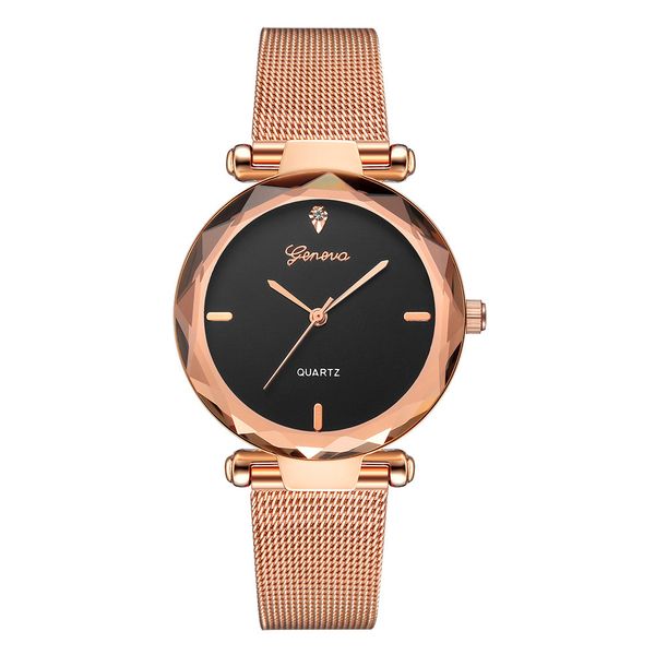 

2020 fashion womens geneva watches with milanese strap quartz movement mesh watch band fashion watches for lady, Slivery;brown