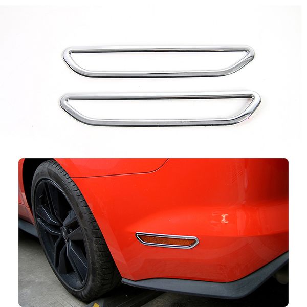 ABS Chrom Heckstoßstange Seitenwarnlicht Dekoration Trim für Ford Mustang 15+ Auto Innenzubehör