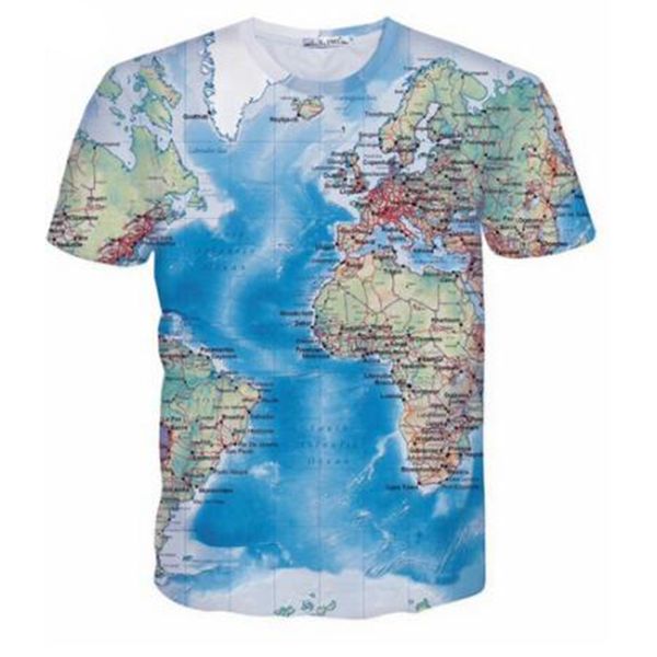 

Brand 3D T Shirt Men World Map Футболка Смешные футболки Мужские летние с коротким рукавом Ани