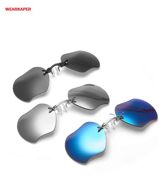 

wearkaper retro apple lense clip on nose glasses men matrix morpheus movie rimless sunglasses women oculos gafas de sol, White;black