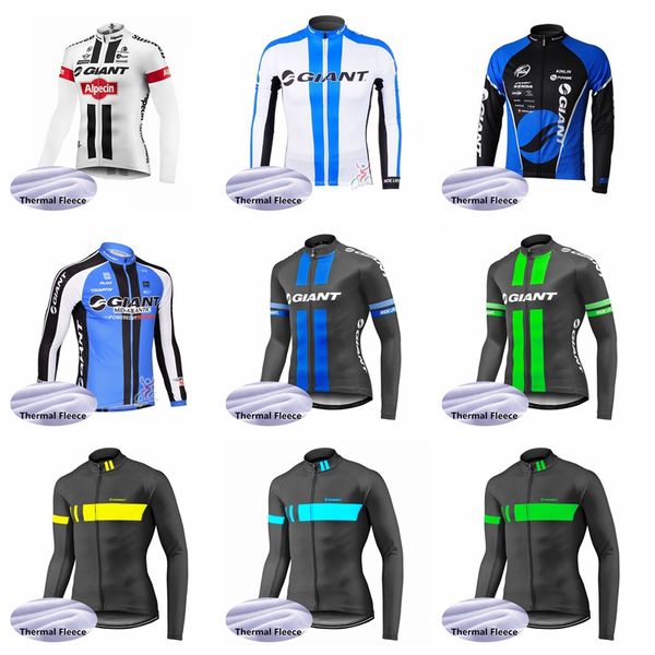 

Гигантская команда Велоспорт зима тепловой флис Джерси 2018 Мужчины быстрый сухой