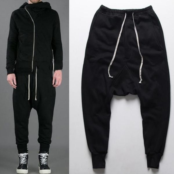 

casual men pants 2018 harem pants mens autumn winter joggers men hip hop drop crotch jogger clothing male trousers 50, Black