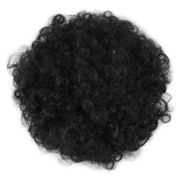 

african american afro kinky synthetic curly wrap drawstring puff ponytail extension, Brown