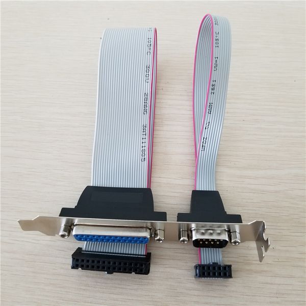 

db25 25pin parallel port printer lpt & rs-232 rs232 com db9 9pin serial port cable cord wire bracket 30cm