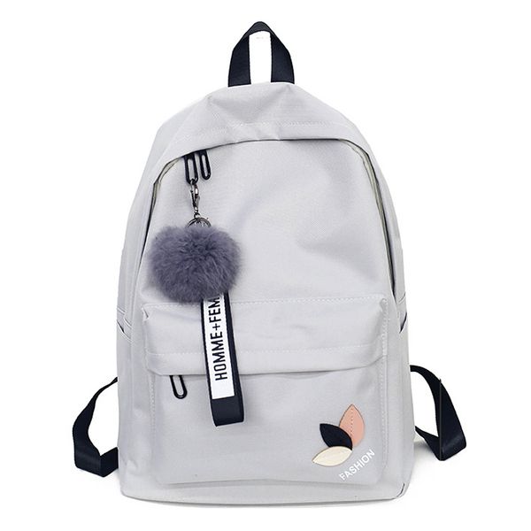 

2018 girl school bags solid backpack for teenage girls college wind women schoolbag high student bag black nylon printing