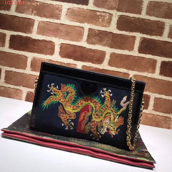 

2018 fa hion dragon bamboo bag luxury de igner handbag women handbag girl cla ic tote leather houlder bag cro body embroidery dragon