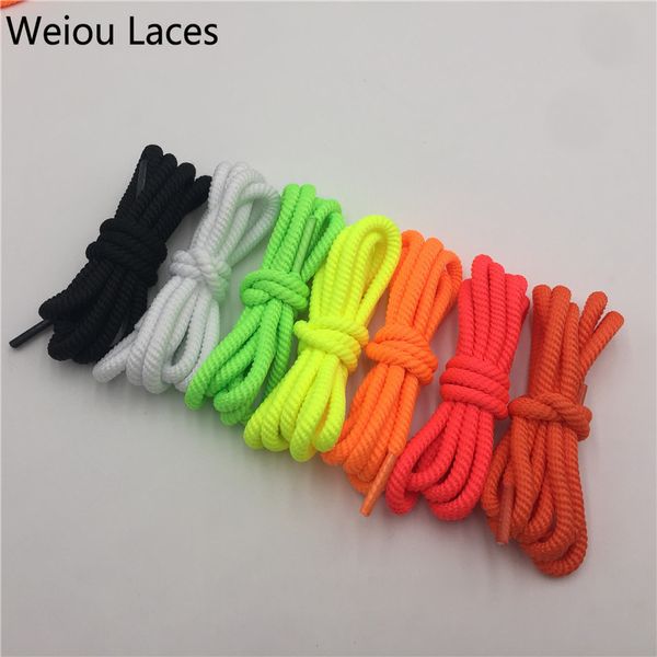 

weiou new arrived rope round thick multi colord polyester shoelaces basketball shoes laces clothes shoestring outdoor bootlaces in 120cm, White;pink