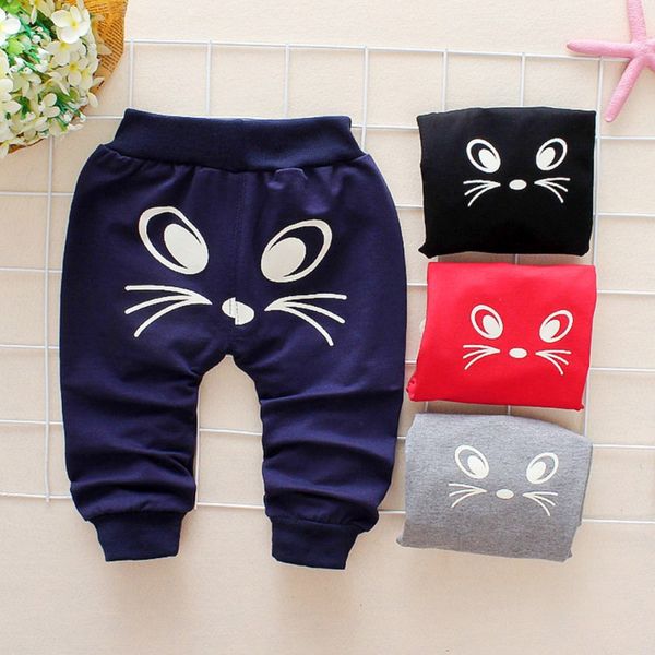 

summer baby kids boys girls casual trousers children long pants cotton print bottoms 2018 new, Blue
