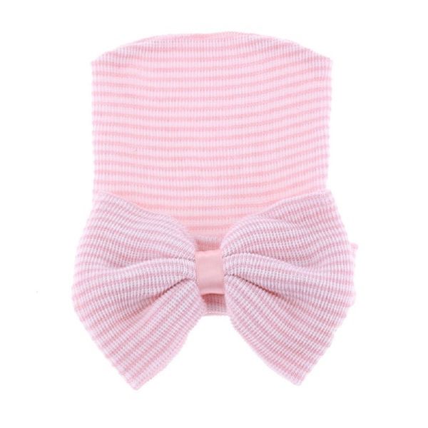 

sirenxi cute striped newborn bow hat baby girl hospital fashion hats & caps beanie toddler bow accessories headwear pgraphy, Yellow