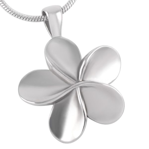 

five-petals flower cremation jewelry memorial ashes holder urn pendant necklace for women keepsake jewelry djx8026, Silver