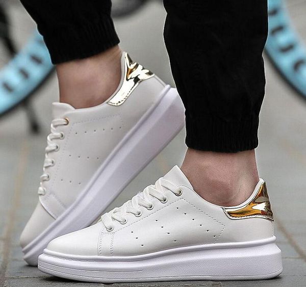

2018 new luxury casual shoes black white pink gold designer comfort pretty mens shoes casual leather shoes men women sneakers mcqeen party