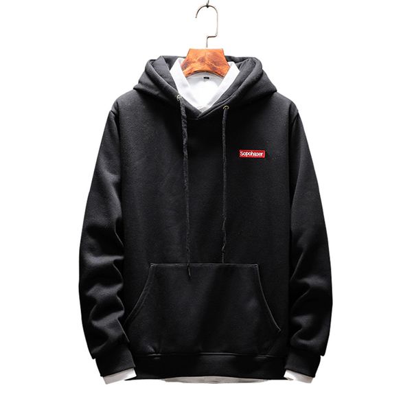 

2018 новое прибытие мужские кофты осень мода твердые толстовки мужская одежда повседневная пуловер флис с капюшоном толстовка мужчины m-5xl, Black