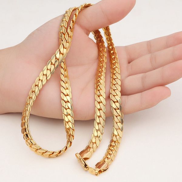 

32 inches super long mens necklace classic style 18k yellow gold filled fashion mens chain jewelry gift, Silver