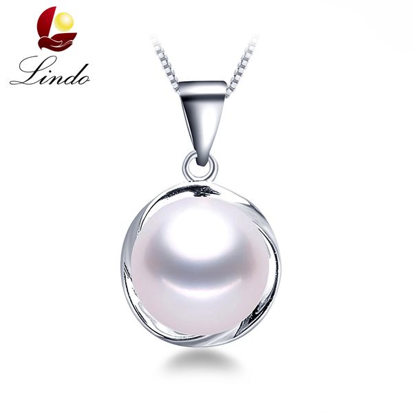 

элегантный стерлингового серебра 925 кулон ожерелье мода естественный пресноводный жемчуг ювелирные изделия для женщин белый/розовый/фиолето, Silver