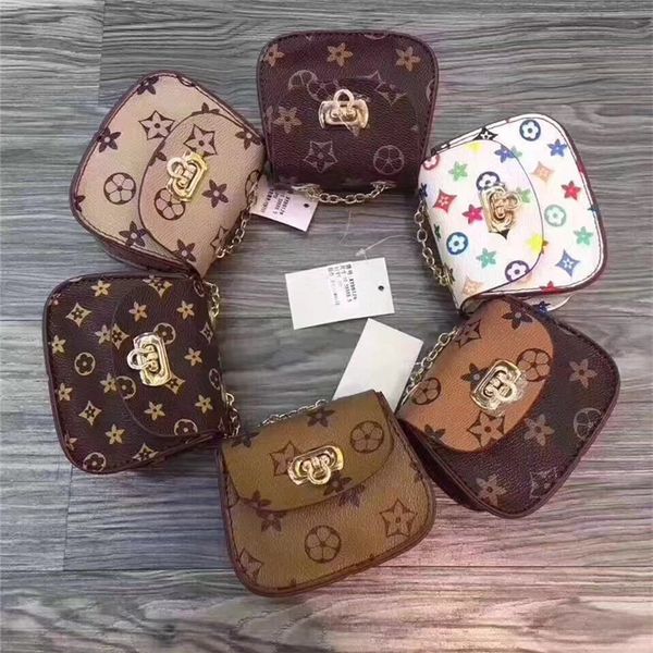 

kids bags fashion korean girls mini princess coin purses old flower designer kids chain shoulder bags cute candy bags christmas gifts, White