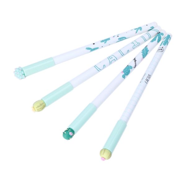 

4pcs cute cactus succulent plants gel ink pen office school supply stationery w15