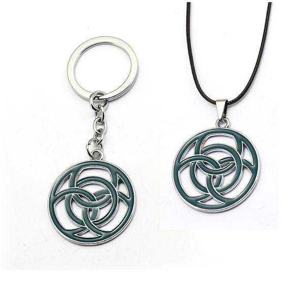 

horizon zero dawn jewelry keychain statement necklace round pendnats keyring men choker geometric, Silver