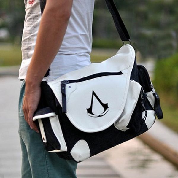 

assassins creed bags canvas leather messenger shoulder bag casual bag 10pcs/lot dhl