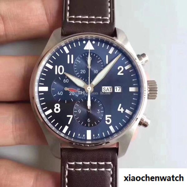 

Super zf factory men automatic chronograph eta 7750 watch men day time date 377706 leather valjoux watche wi apphire port topwatch