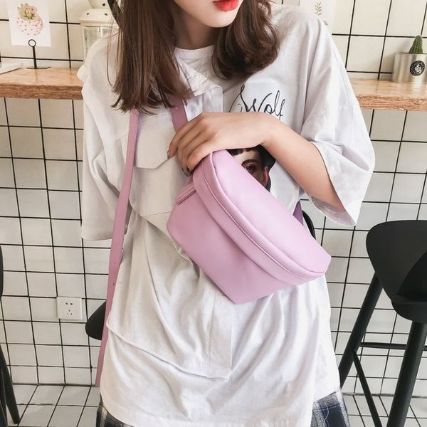 

women's chest bag 2018 new pu ladies shoulder bag fashion small square
