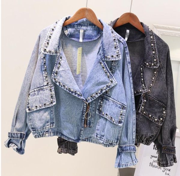 

Harajuku Джинсы куртка женское пальто мода основное пальто женская куртка алмазы зак