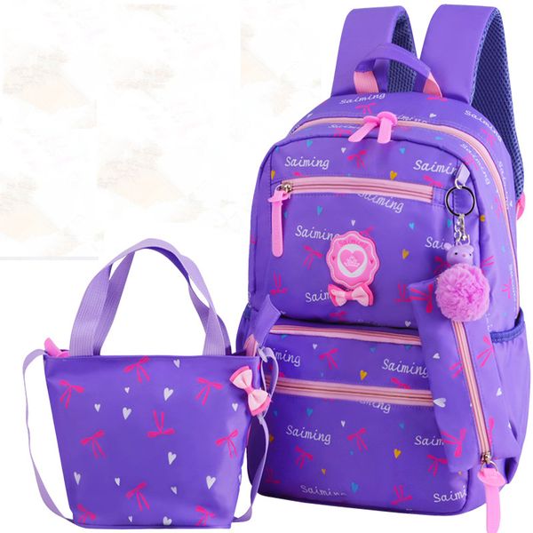 

school bags teenager girls printing travel backpacks kids orthopedic backpack 3pcs/set rucksack schoolbags mochila infantil y18110107