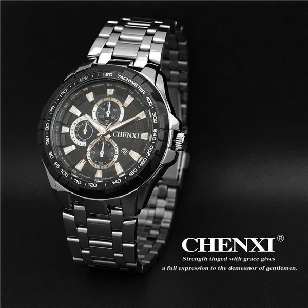 

031a chenxi quartz watch men famous wrist watches man clock stainless steel wristwatch male relogio masculino, Slivery;brown