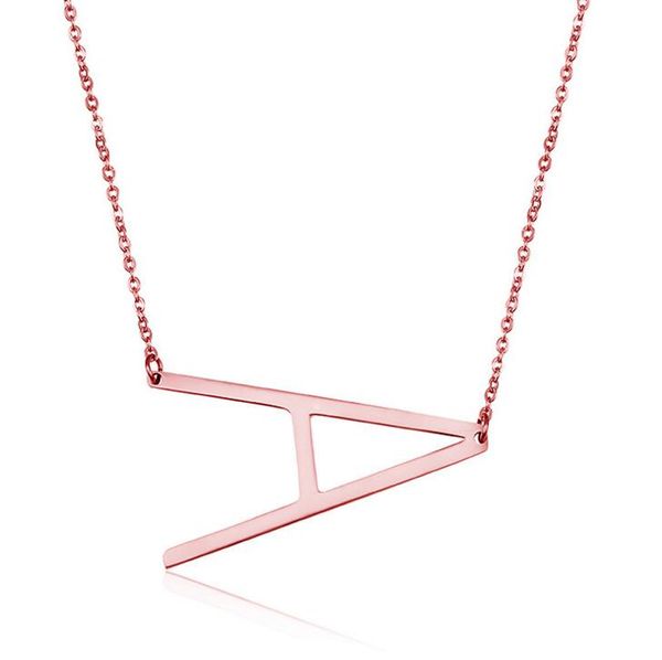 

letter pendant alphabet intitial rose gold stainless steel necklaces choker character necklace women fashion alloy necklaces, Silver