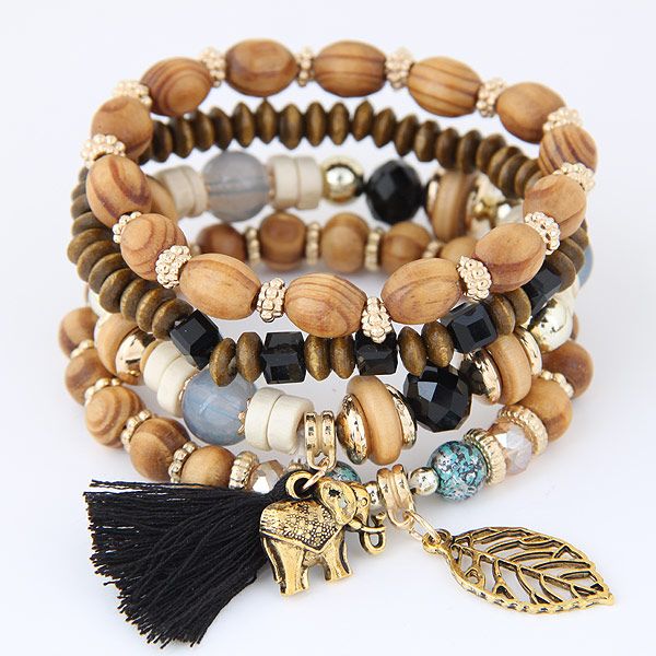 

bohemian bracelets for women bijoux tassel bracelets & bangles multi charm bracelet femme pulseras beads chain bracelets, Golden;silver