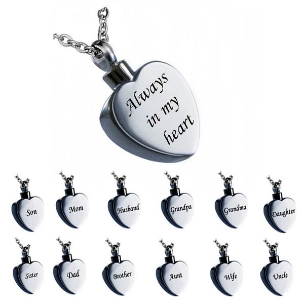 

fashion jewelry cremation ashes jewelry custom heart urn funeral ashes keepsake memorial urn necklace, Silver