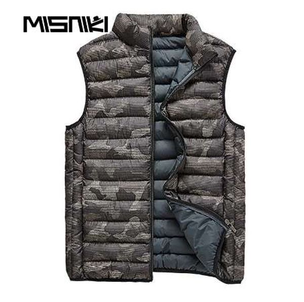 

misniki autumn winter vest men camouflage casual slim sleeveless mens warm vest coat, Black;white