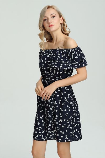 

women's clothing 2019 summer fashion plus size ruffled slash neck off shoulder dresses for womens sleeveless vintage prom mini dress, Black;gray