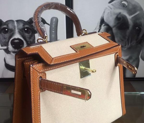 

bags,turn totes iconic 3a dust canvas+leather 28cm quality kellly hardware,come closure,gold lock with trim bag kxkpb, Red;black