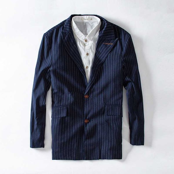 

spring summer cotton linen suit blazer striped suit jacket men casual linen jackets navy outwear cardigan male clothing, White;black
