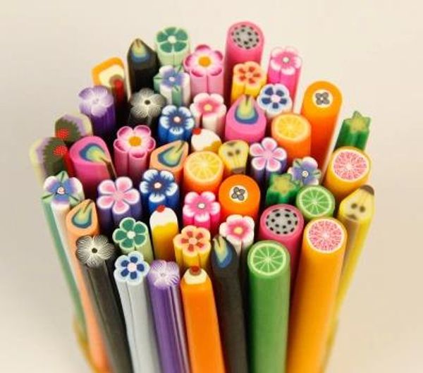 

1pc new nail art fimo fruit stickers nail clay cartoon diy flower jewelry lemon soft stick 1pc ship randomly, Black