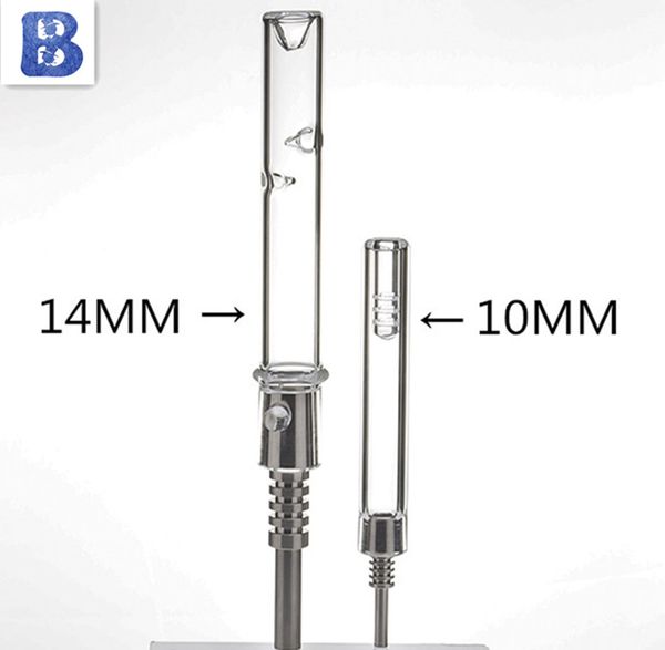 DHL Fumar Mini Nector Coletor Kit Com 10mm 14mm GR2 Titânio Unha Tubo de Vidro Plataforma de Petróleo Concentrado Dab Palha Unha de Quartzo