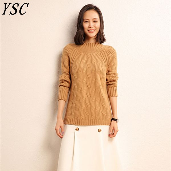 

2018 winter new style women's knitted pure cashmere sweater half high collar solid color high-quality pit clause loose pullover, White;black