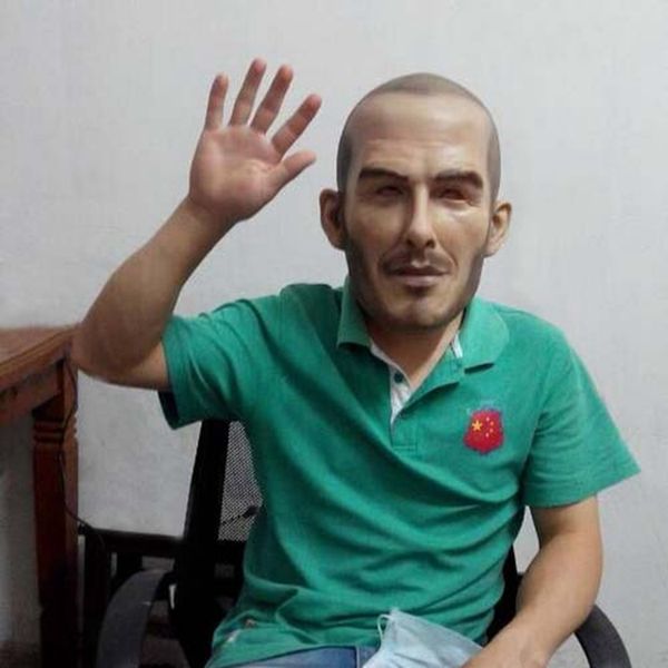 

grade halloween party cosplay famous person man david beckham face mask latex party real human face mask cool realistic mask